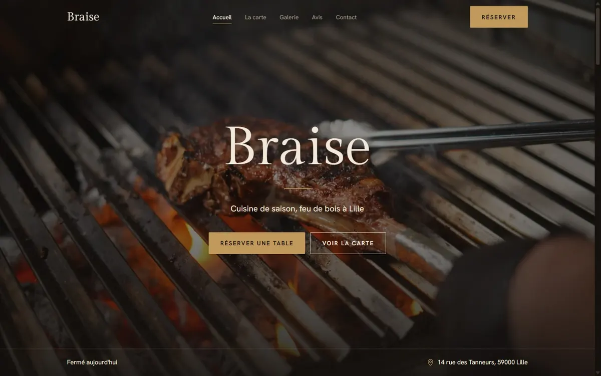 Aperçu du site Braise