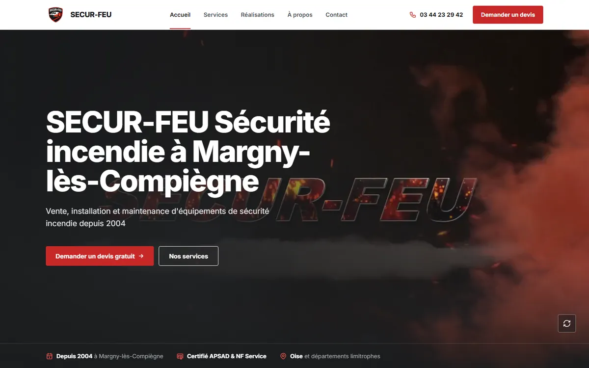 Aperçu du site Secur-Feu